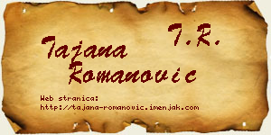 Tajana Romanović vizit kartica
